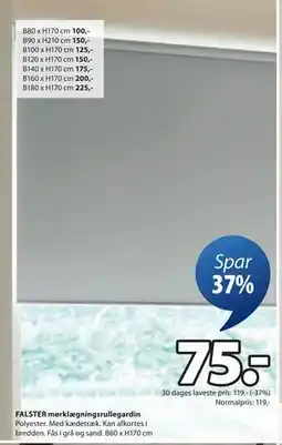 JYSK FALSTER mørklægningsrullegardin tilbud