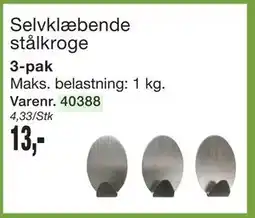 Harald Nyborg Selvklæbende stålkroge tilbud