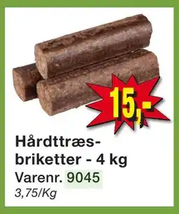 Harald Nyborg Hårdttræsbriketter - 4 kg tilbud