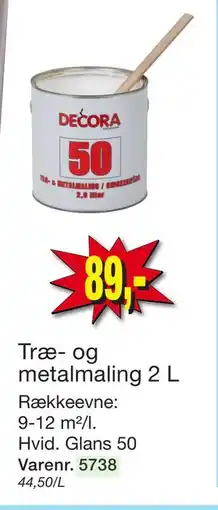 Harald Nyborg Træ- og metalmaling 2 L tilbud