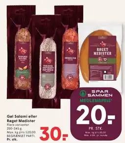 SPAR Salami eller Røget Medister tilbud