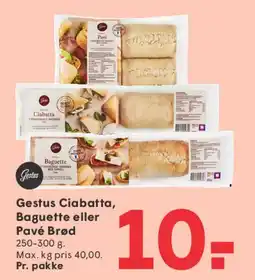 SPAR Gestus Ciabatta, Baguette eller Pavé Brød tilbud