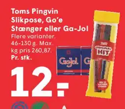 SPAR Toms (Pingvin / Go'e Stænger / Ga-Jol) tilbud