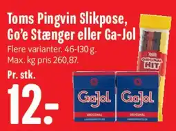 Min Købmand Toms Pingvin Silkpose, Go'e Stænger eller Go-Jol tilbud