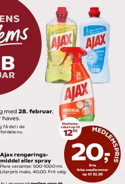 Dagli'Brugsen Ajax rengøringsmiddel eller spray tilbud