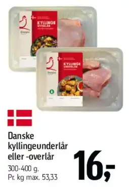 Føtex Danske kyllingeunderlår eller -overlår tilbud