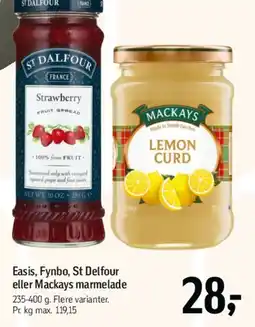 Føtex Easis, Fynbo, St Dalfour eller Mackays marmelade tilbud