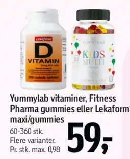 Føtex Yummylab vitaminer / Fitness Pharma gummies / Lekafom tilbud