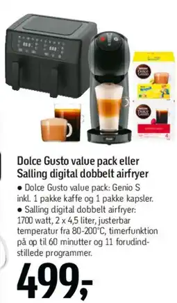 Føtex Dolce Gusto value pack eller Salling digital dobbelt airfryer tilbud