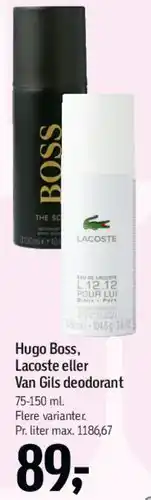 Føtex Hugo Boss / Lacoste / Van Gils deodorant tilbud