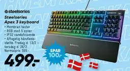 Bilka SteelSeries Apex 3 keyboard tilbud