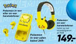 Bilka Pokémon høretelefoner (on‑ear & in‑ear) tilbud