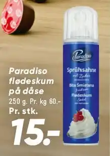 Bilka Paradiso flødeskumspray tilbud