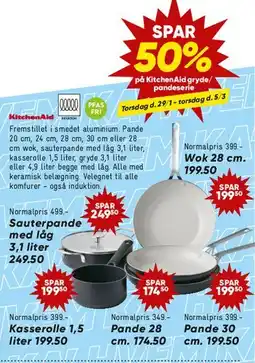 Bilka KitchenAid gryder og pander tilbud