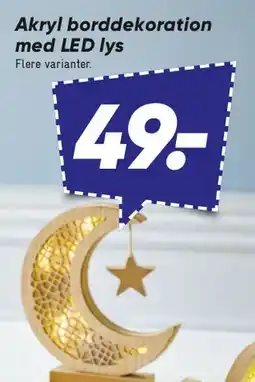 Bilka Akryl borddekoration med LED lys tilbud