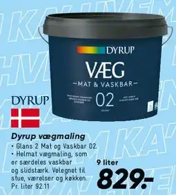 Bilka Dyrup vægmaling (VÆG Mat & vaskbar) tilbud