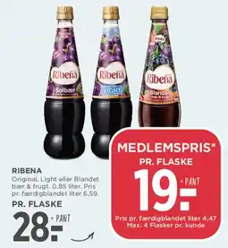 MENY Ribena (flasker) tilbud