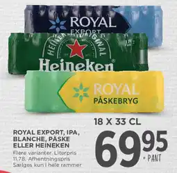 MENY Royal / Heineken øl (18 x 33 cl) tilbud