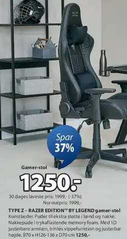 JYSK Gamer-stol (TYPE Z - RAZER EDITION) tilbud