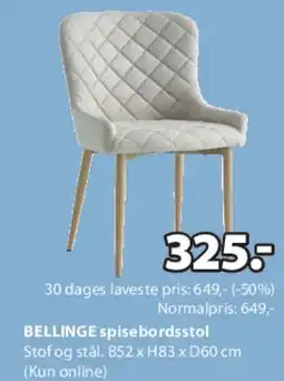 JYSK BELLINGE spisestol tilbud