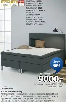 JYSK DREAMZONE SOKNA kontinentalseng tilbud