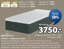 JYSK DREAMZONE HORSLA + TOSEN boxmadras tilbud