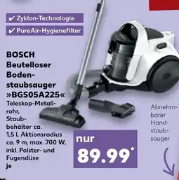 Kaufland DE BOSCH Beutelloser Boden- staubsauger BGS05A225 tilbud