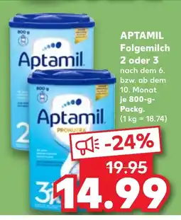 Kaufland DE APTAMIL Folgemilch 2 oder 3 tilbud