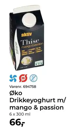 Dagrofa Food Service Øko Drikkeyoghurt m/ mango & passion tilbud