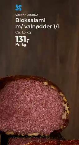 Dagrofa Food Service Bloksalami m/valnødder 1/1 tilbud