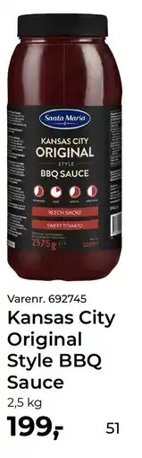 Dagrofa Food Service Santa Maria Kansas City Original Style BBQ Sauce tilbud