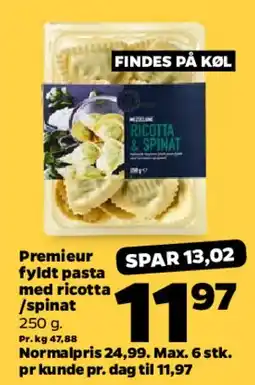 Netto Premieur fyldt pasta med ricotta og spinat tilbud