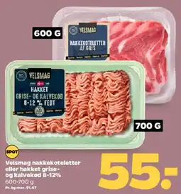 Netto Velsmag nakkekoteletter eller hakket grise- og kalvekød 8-12% tilbud