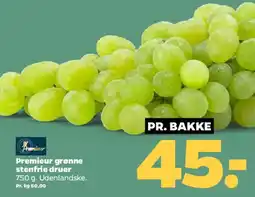 Netto Premier grønne stenfrie druer tilbud