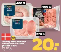 Netto Velsmag - medister / koteletter / hakket grisekød tilbud