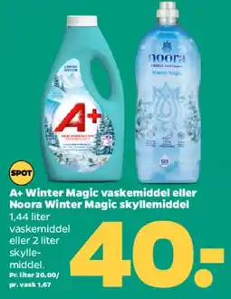 Netto A+ Winter Magic vaskemiddel eller Noora Winter Magic skyllemiddel tilbud