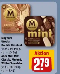 REWE DE Magnum Utopia Double Hazelnut oder Mini Mix Classic, Almond, White Chocolate tilbud