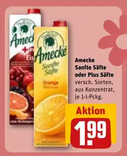 REWE DE Amecke Sanfte Säfte oder Plus Säfte tilbud