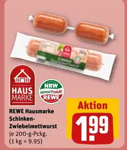 REWE DE REWE Hausmarke Schinken- Zwiebelmettwurst tilbud