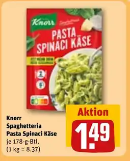 REWE DE Knorr Spaghetteria Pasta Spinaci Käse tilbud
