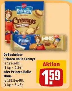 REWE DE DeBeukelaer Prinzen Rolle Cremys oder Prinzen Rolle Minis tilbud