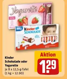 REWE DE Kinder Schokolade oder Yogurette tilbud
