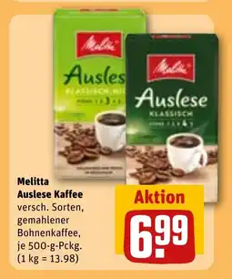 REWE DE Melitta Auslese Kaffee tilbud