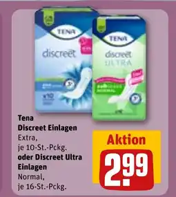 REWE DE Tena Discreet Einlagen oder Discreet Ultra Einlagen tilbud