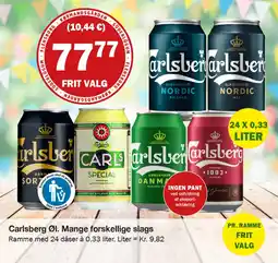 Købmandsgården Carlsberg Øl. Mange forskellige slags tilbud