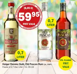 Købmandsgården Holger Danske Guld, Old Pascas Rum tilbud