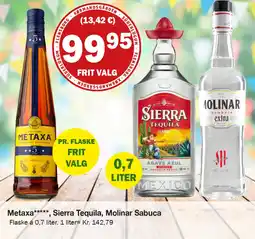 Købmandsgården Metaxa*****, Sierra Tequila, Molinar Sabuca tilbud