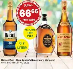 Købmandsgården Hansen Rum - Blau, Lauder's Queen Mary, Mariacron tilbud