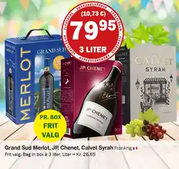 Købmandsgården Grand Sud Merlot, JP. Chenet, Calvet Syrah tilbud