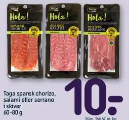 REMA 1000 Taga spansk chorizo, salami eller serrano i skiver tilbud